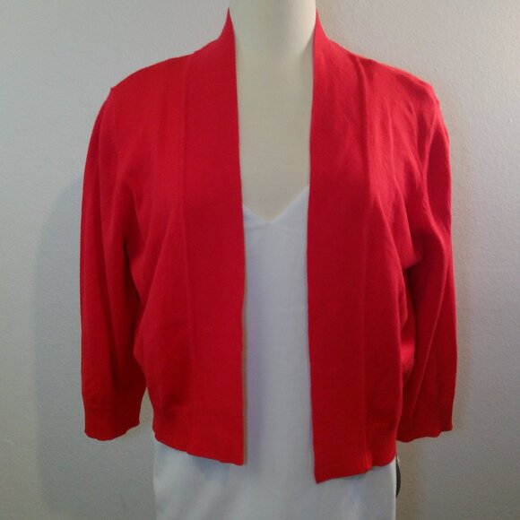 Ronnie Nicole Womens Red Open Front Cropped Cardigan Sweater Size XL - Picture 1 of 9